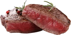 Juicy Medium Rare Steakwith Rosemary PNG Image