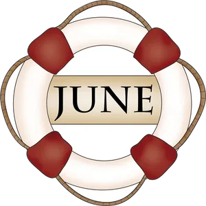 June Lifebuoy Calendar Graphic PNG Image