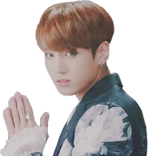 Jungkookin Floral Jacket PNG Image