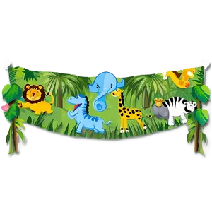 Jungle Safari Birthday Banner Png 06122024 PNG Image