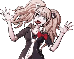 Junko Enoshima Anime Character Expression PNG Image