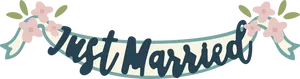 Just Married Banner Graphic PNG Image