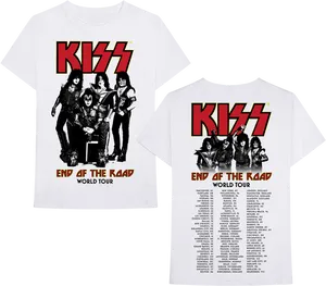 K I S S Endofthe Road World Tour Tshirt PNG Image