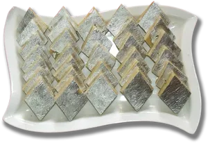 Kaju Katli Indian Sweet Delicacy PNG Image