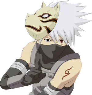 Kakashi_ Anbu_ Mask_ Pose PNG Image