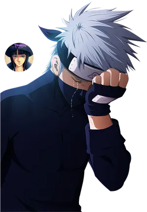 Kakashi Hatake Reflective Pose PNG Image