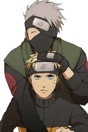 Kakashiand Naruto Anime Mentorship PNG Image