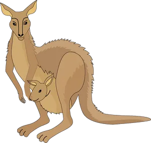 Kangarooand Joey Cartoon PNG Image