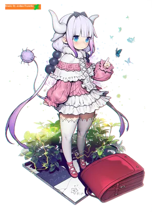 Kanna Kamui Anime Character Art PNG Image