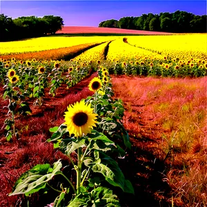 Kansas Sunflower Field Png Rkd PNG Image