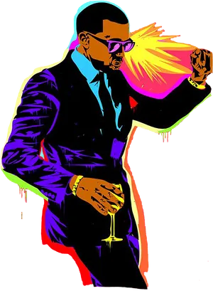 Kanye West Pop Art Flame PNG Image