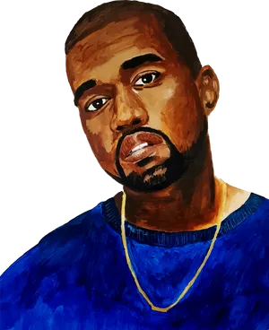 Kanye West Portrait Painting PNG Image