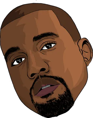 Kanye West Vector Portrait PNG Image