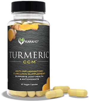 Kara M D Turmeric Supplement Bottle PNG Image