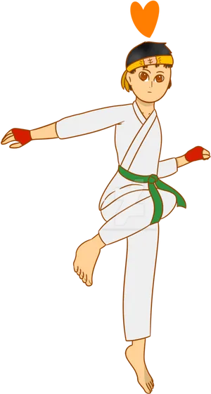 Karate Kid Inspired Character Illustration PNG Image