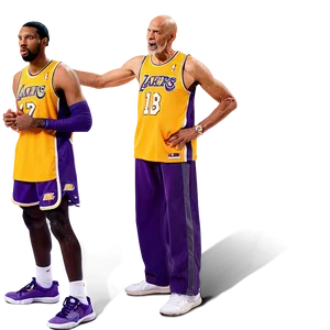 Kareem Abdul-jabbar Coaching Lakers Png Fne97 PNG Image