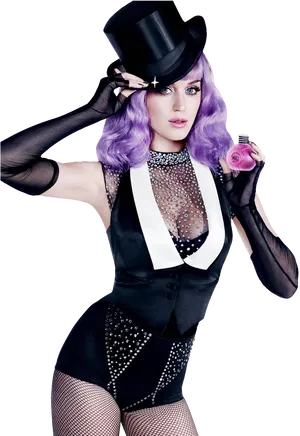 Katy Perry Magician Style Promotion PNG Image