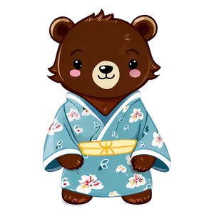 Kawaii Bear In Kimono Png Bea PNG Image