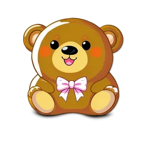 Kawaii Bear With Bow Png Edw81 PNG Image