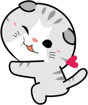 Kawaii Cat Cartoon Character PNG Image