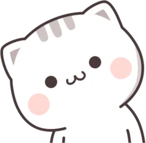 Kawaii Cat Sticker PNG Image