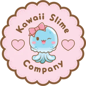 Kawaii Slime Company Logo PNG Image