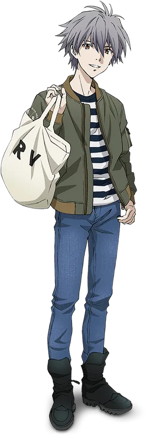 Kaworu Nagisa Casual Outfit Evangelion PNG Image