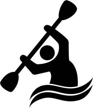 Kayaker Silhouette Graphic PNG