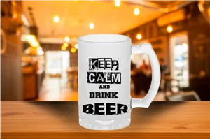 Keep Calm Drink Beer Mug Print PNG Image