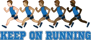 Keep On Running Motivational Banner PNG Image