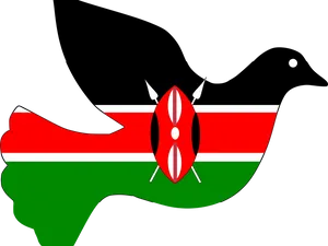 Kenya Flag Dove Silhouette PNG Image