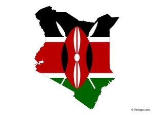 Kenya Mapand Flag Overlay PNG Image