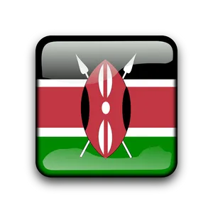 Kenyan Flag Button Graphic PNG Image