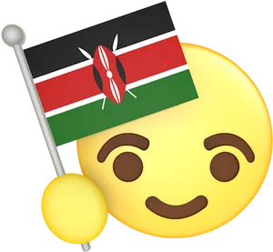 Kenyan Flag Emoji Smile PNG Image