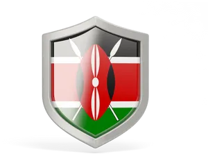 Kenyan Flag Shield Graphic PNG Image