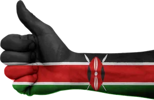 Kenyan Flag Thumbs Up Gesture PNG Image