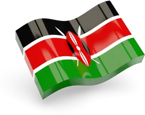 Kenyan Flag Waving PNG Image