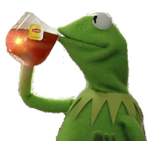 Kermit Sipping Tea Meme PNG Image