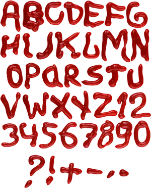 Ketchup Alphabetand Numbers PNG Image