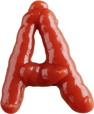 Ketchup Letter A Art PNG Image