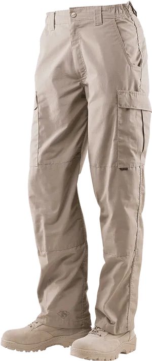 Khaki Tactical Pants Standing PNG