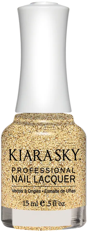 Kiara Sky Gold Glitter Nail Polish PNG Image