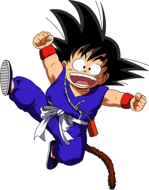 Kid Goku Action Pose.png PNG Image