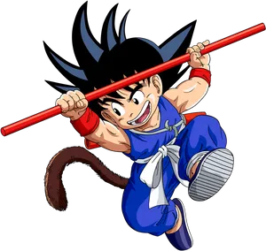 Kid Goku Flying Nimbus Adventure PNG Image