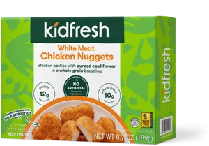 Kidfresh White Meat Chicken Nuggets Packaging PNG Image