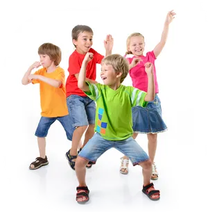 Kids Dance Party Fun PNG Image