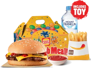 Kids Meal With Toyand Burger PNG Image