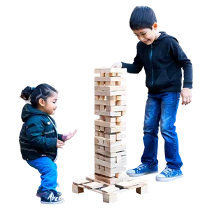 Kids Playing Jenga Png Mvj PNG Image