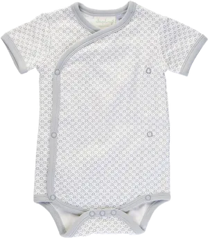 Kimono Style Baby Onesie White Pattern PNG Image