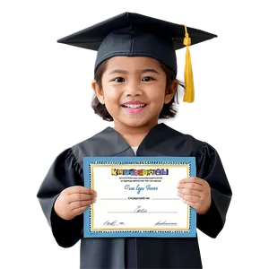 Kindergarten Graduates Holding Certificates Png Qhf88 PNG Image